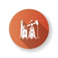 Oil industry brown flat design long shadow glyph icon Royalty Free Stock Photo