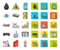 Oil industry cartoon,flat icons in set collection for design. Equipment and oil production vector symbol stock web Royalty Free Stock Photo