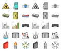 Oil industry cartoon,mono icons in set collection for design. Equipment and oil production vector symbol stock web Royalty Free Stock Photo