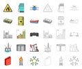 Oil industry cartoon,outline icons in set collection for design. Equipment and oil production vector symbol stock web Royalty Free Stock Photo
