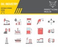 Oil industry color line icon set, fuel production collection, vector graphics, logo illustrations, oil industry vector Royalty Free Stock Photo