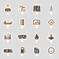 Oil Industry Icons Sticker Set Royalty Free Stock Photo