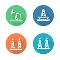 Oil industry flat design icons set Royalty Free Stock Photo
