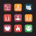 Oil industry flat design icons set Royalty Free Stock Photo