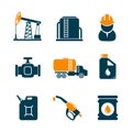Oil industry gasoline processing icons
