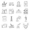 Oil industry gasoline processing symbols icons set Royalty Free Stock Photo