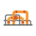 Oil industry icon with factory vector illustration. Petroleum industry element Royalty Free Stock Photo