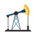 Oil industry icon with factory vector illustration. Petroleum industry element Royalty Free Stock Photo