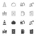 Oil industry icon set, line and glyph version Royalty Free Stock Photo