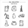 Oil industry icon set Royalty Free Stock Photo