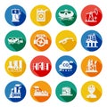 Oil industry icons flat Royalty Free Stock Photo