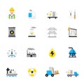 Oil and Industry Icons. Set of Business and Finance Vector Illustration Color Icons Flat Style. Royalty Free Stock Photo