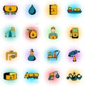 Oil industry icons set Royalty Free Stock Photo