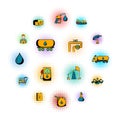 Oil industry icons set Royalty Free Stock Photo