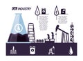 Oil industry infographic template Royalty Free Stock Photo