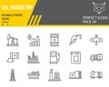 Oil industry line icon set, fuel production collection, vector graphics, logo illustrations, oil industry vector icons Royalty Free Stock Photo