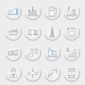 Oil industry line icon set Royalty Free Stock Photo