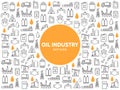 Oil Industry Line Icons Pattern