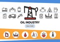 Oil Industry Line Icons Set Royalty Free Stock Photo