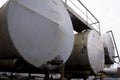 Oil industry. Oil Storage Tanks for petroleum products at the refinery. Septic tanks will bring down the use of underground water Royalty Free Stock Photo