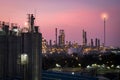 Oil refinery at twilight