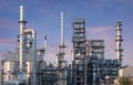 Oil Industry Refinery factory at Sunset Royalty Free Stock Photo