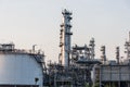 Oil Industry Refinery factory at Sunset, Petroleum Royalty Free Stock Photo