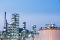 Oil Industry Refinery factory at Sunset, Petroleum Royalty Free Stock Photo