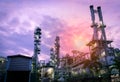 Oil Industry Refinery factory at Sunset Royalty Free Stock Photo