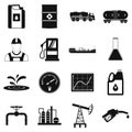 Oil industry simple icons set