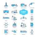 Oil industry thin line icons, pictogram and symbol set. Royalty Free Stock Photo