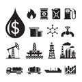 16 oil industry vector icons for infographic, business presentation, booklet and different design project.