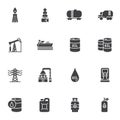 Oil industry vector icons set