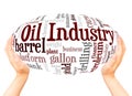 Oil Industry word cloud hand sphere concept