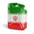 Oil of Iran. Iranian flag painted on gas can.