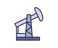 Oil jack pump icon. Line colored vector illustration. Isolated on white background Royalty Free Stock Photo