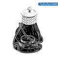 oil lamp icon, hand drawn vector illustration. black Royalty Free Stock Photo