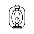 Oil lamp icon vector isolated on white background, Oil lamp sign , thin line design elements in outline style Royalty Free Stock Photo