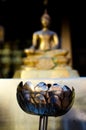 Oil lamp with light in Buddha temple