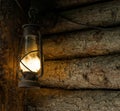 Oil lamp in the old mine Royalty Free Stock Photo