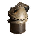 The Oil lamp of old mine on white background Royalty Free Stock Photo