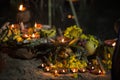 Oil Lamps at chhat puja