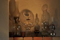 Oil lamps. Ornament on the mantelpiece. Light source. The Middle Ages. Royalty Free Stock Photo