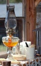 Oil Lantern in Window Royalty Free Stock Photo