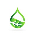 eco droplet logo with leaf shapes Royalty Free Stock Photo