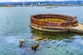 Submerged Turret Oil USS Arizona Memorial Pearl Harbor Honolulu Hawaii Royalty Free Stock Photo