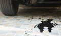 Oil leaks or drops from the car