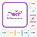 Oil level minimum indicator simple icons