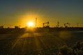 Oil Machine at Patagonian Landscape, Santa Cruz ,Argentina Royalty Free Stock Photo