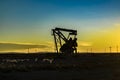 Oil Machine at Patagonian Landscape, Santa Cruz ,Argentina Royalty Free Stock Photo